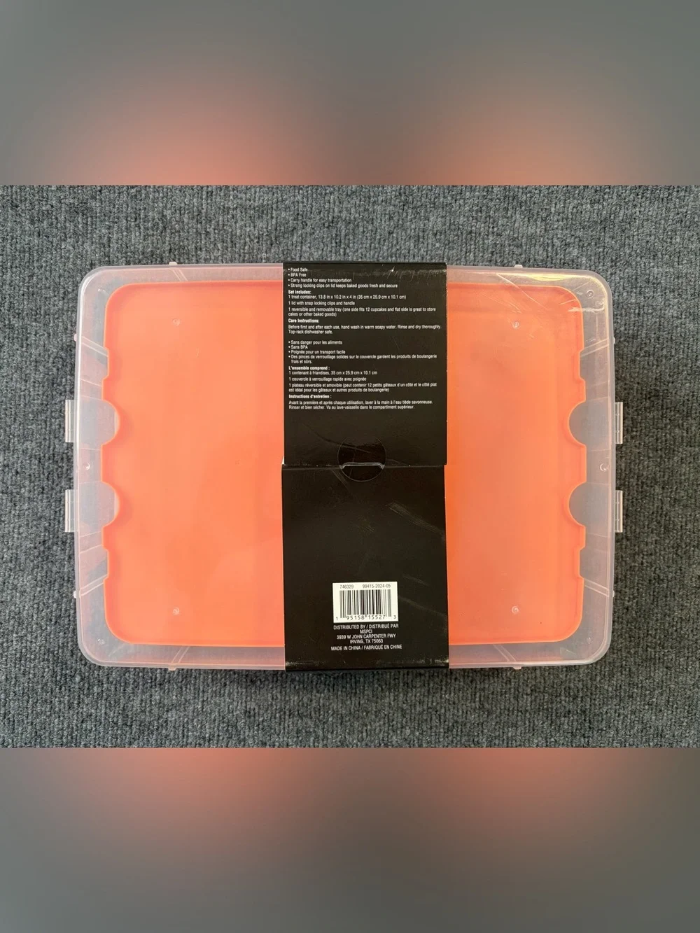 Celebrate It Orange Cupcake & Treat Carrier with Clear Lid